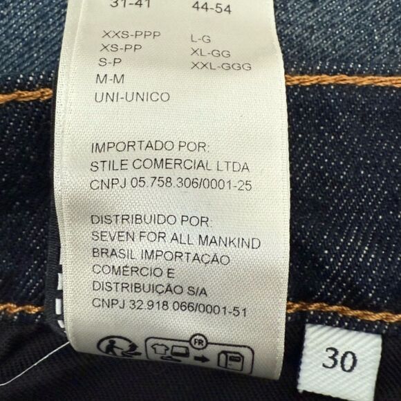 7 For All Mankind The Straight Classic Dark Blue Jeans Los Angeles Men’s Size 30 - Picture 13 of 15